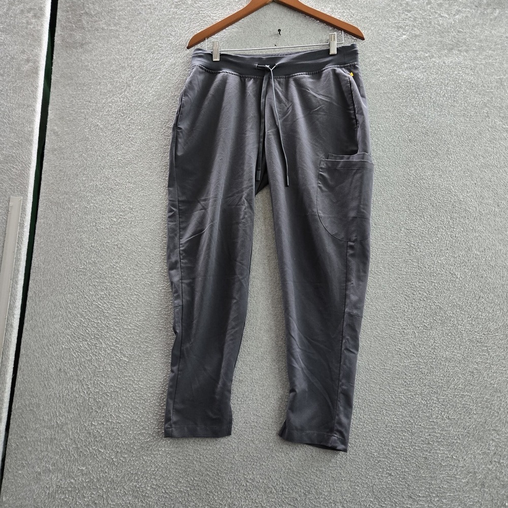 Mandala Women Scrub Pants P-M Gray‎ Joggers Equa-Tek Drawstring 25" Inseam